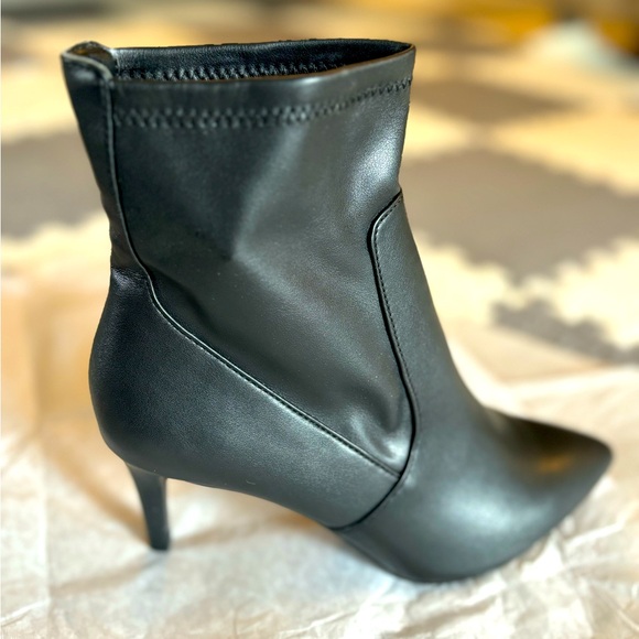 Faux leather ankle stiletto booties by Expression - Picture 7 of 7